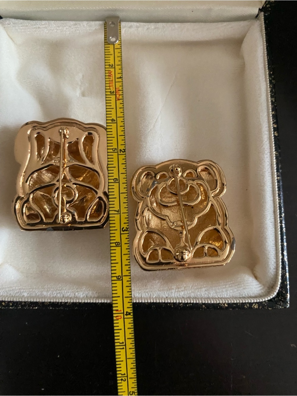 Judith Leiber vintage Gold plated Pig 2 piece  brooch set. Never worn - Picture 3 of 7